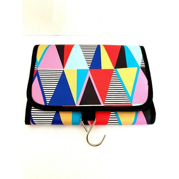 Under One Sky Hang Up Makeup Valet Travel Retro Geometric Print 10" x 7" - Picture 1 of 8